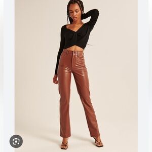 Abercrombie 90s Straight Curve Love Vegan Leather Pants